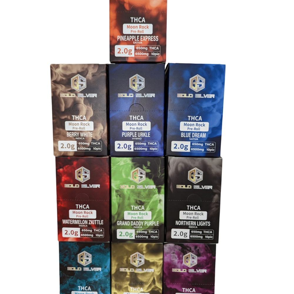 Gold Silver THCA Moon Rock Pre-Roll 2G (10 Pack) (GS)