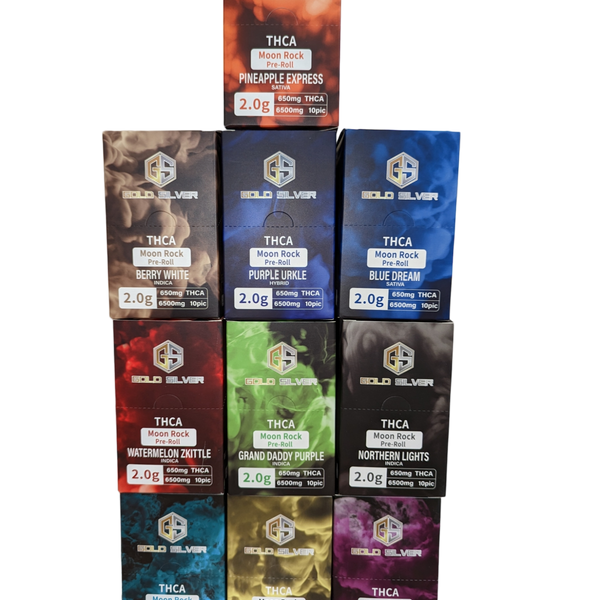 Gold Silver THCA Moon Rock Pre-Roll 2G (10 Pack) (GS)