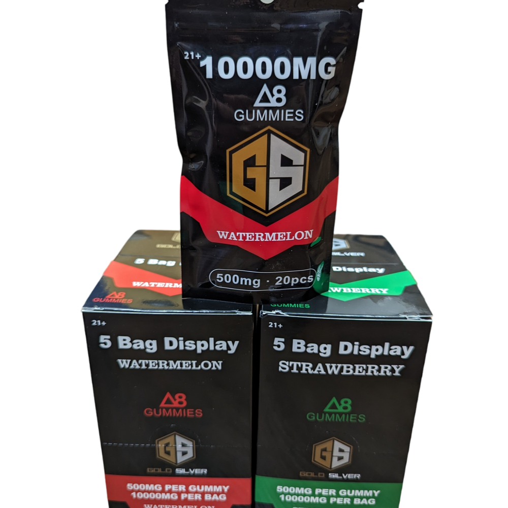 Gold Silver ∆8 10,000MG per Bag 5pack 500MG per gummy (GS)