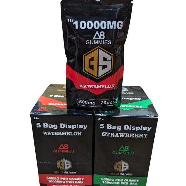 Gold Silver ∆8 10,000MG per Bag 5pack 500MG per gummy (GS)