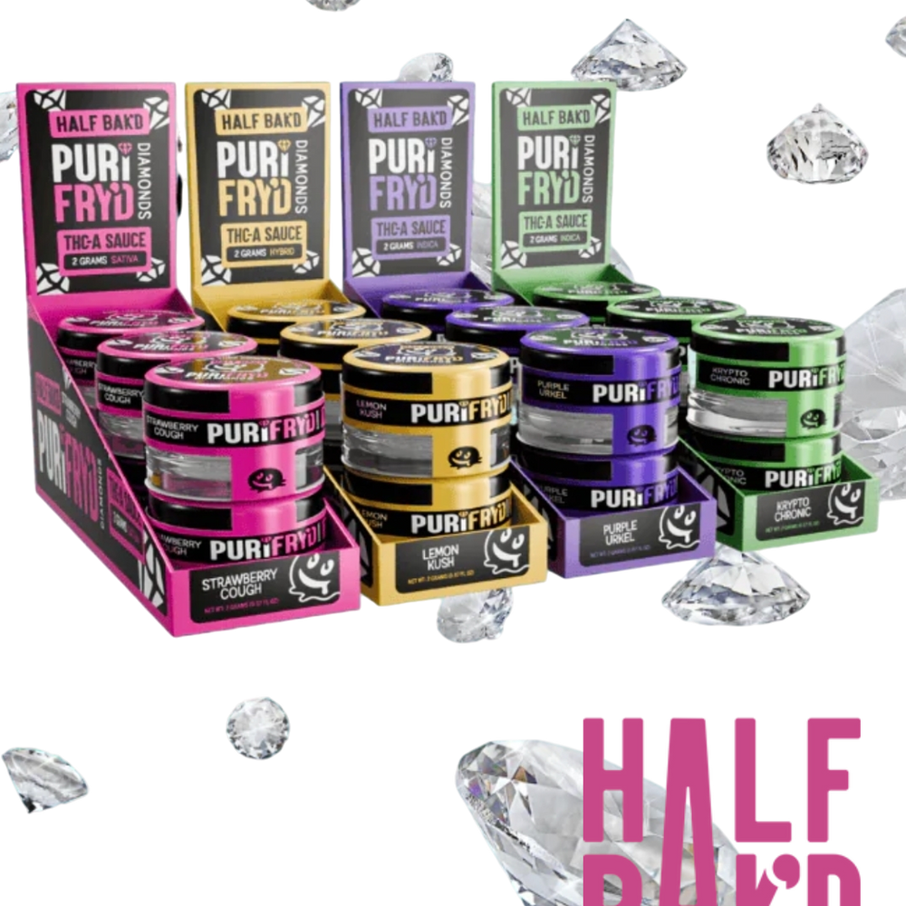 Half Bak'd Live Resin PURIFRY'D 2G THC-A Diamonds (6 Pack)