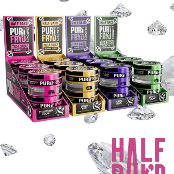 Half Bak'd Live Resin PURIFRY'D 2G THC-A Diamonds (6 Pack)
