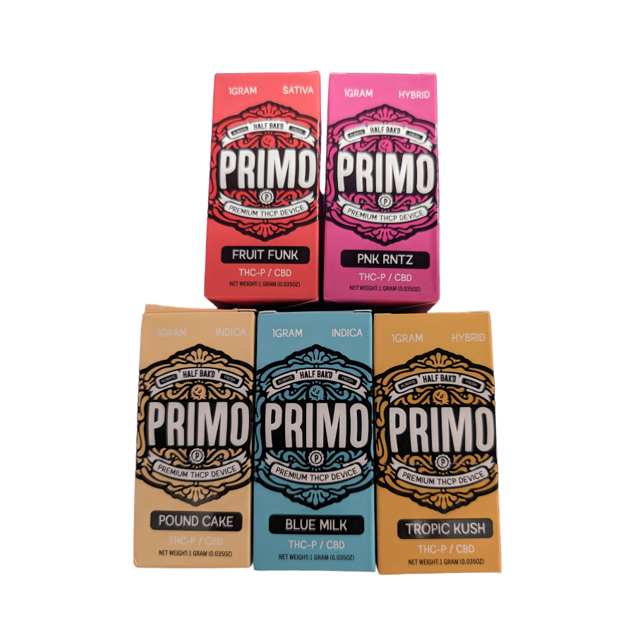Half Bak'D Primo 1G THCP Carts (5pack) Special Price!