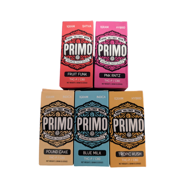 Half Bak'D Primo 1G THCP Carts (5pack) Special Price!