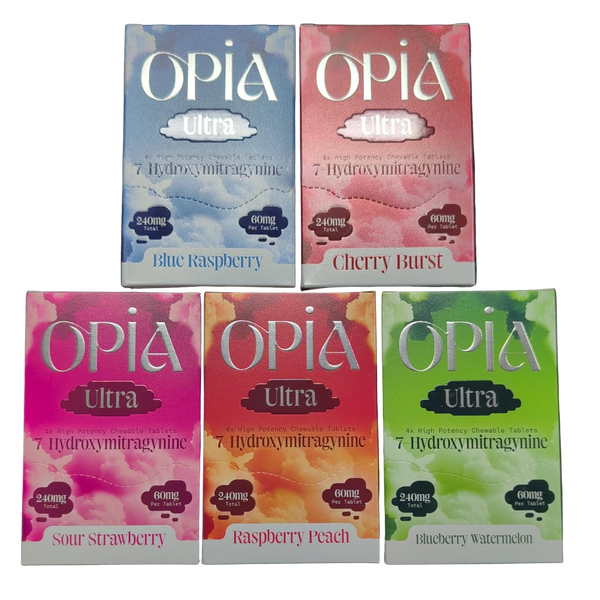**60mg** Opia ULTRA 7 Hydroxymitragynine Chewable Tablets 60mg 240mg 4 Tablets | **Box of 10**