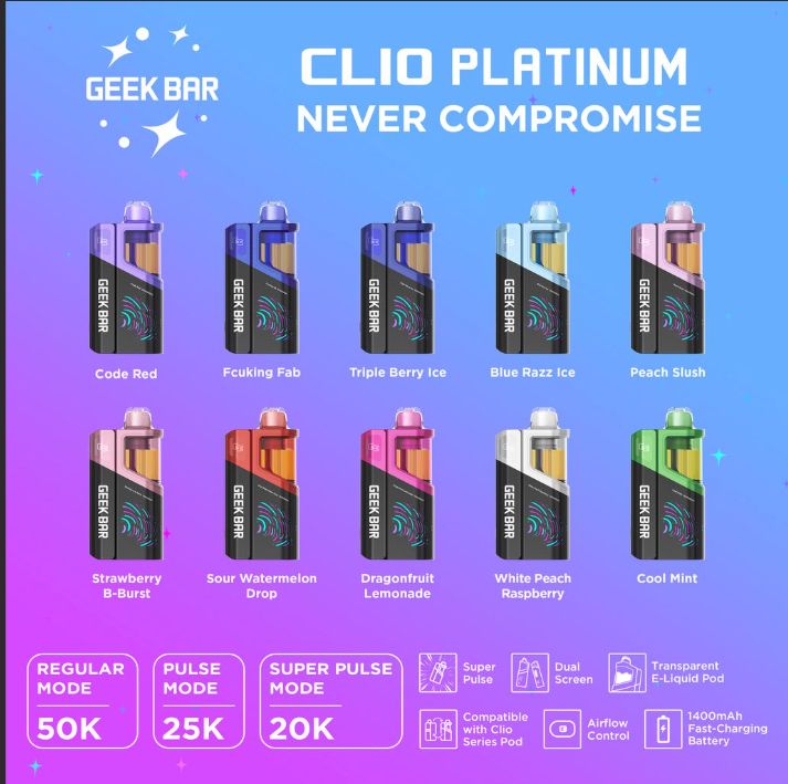 Geek Bar CLIO Platinum 50k (5pk)