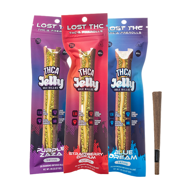Lost THC Jelly Hole Rillos THCA Diamond Infused Hash Hole Blunts 2G x 1 (10pk)