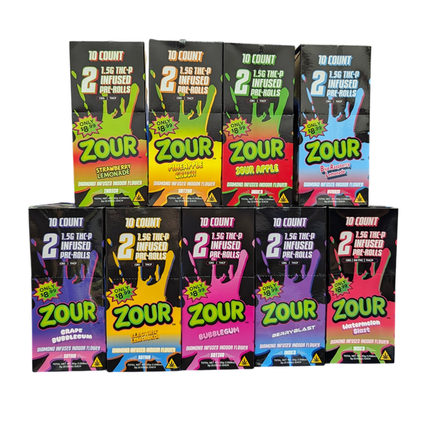 Zour Stash 2pk CBG/THCP Preroll $8.99 (10 pack)(Black Box)