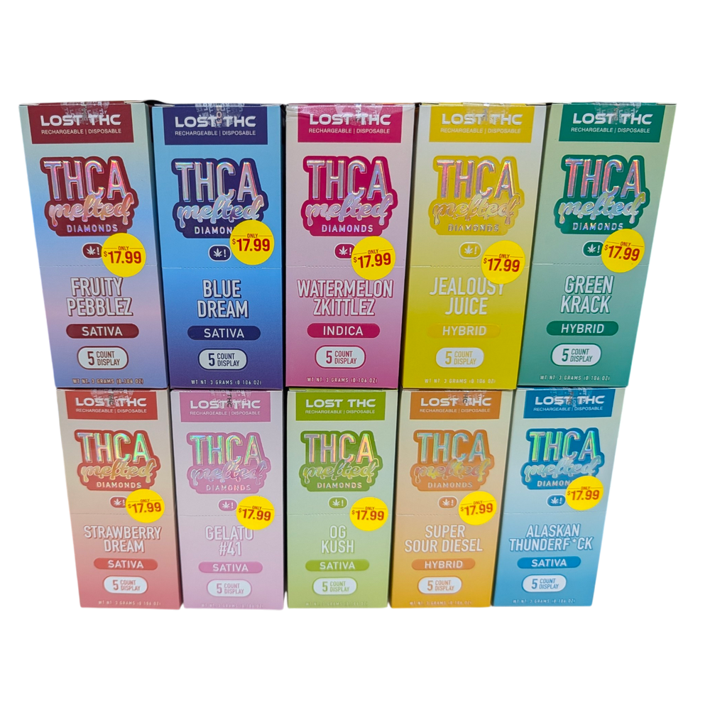 Lost THC THCA Melted Diamond 3g Disposable 17.99 (5 Pack)
