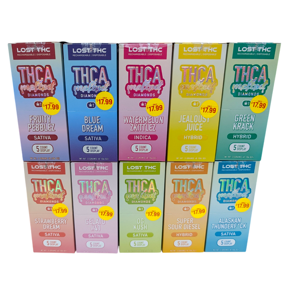 Lost THC THCA Melted Diamond 3g Disposable 17.99 (5 Pack)