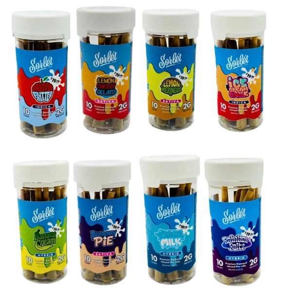 SORBET 10CT PRE PRICED $19.99 PRE ROLLS (6 Pack)